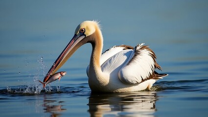pelican eating the fish