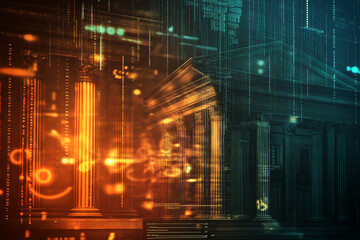 Abstract banking concept on technology background