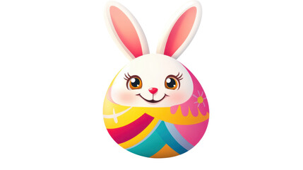 Cute and Colorful Easter Bunny Character with Big Ears and Cheerful Expression, Perfect for Spring Holiday Celebrations, Children’s Activities, and Festive Decorations