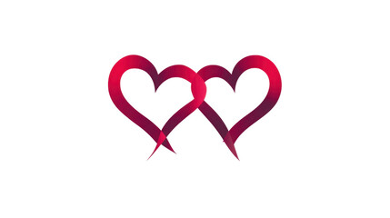 Elegant and Romantic Illustration of Intertwined Hearts in Vibrant Shades of Red and Pink for Love, Affection, and Connection in Various Designs and Projects