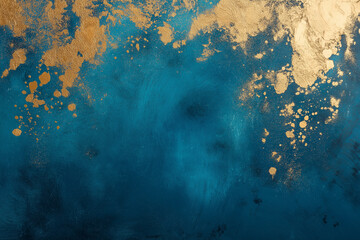 Abstract blue gold background, abstract blue texture with gold splash, blue luxury background concept illustration