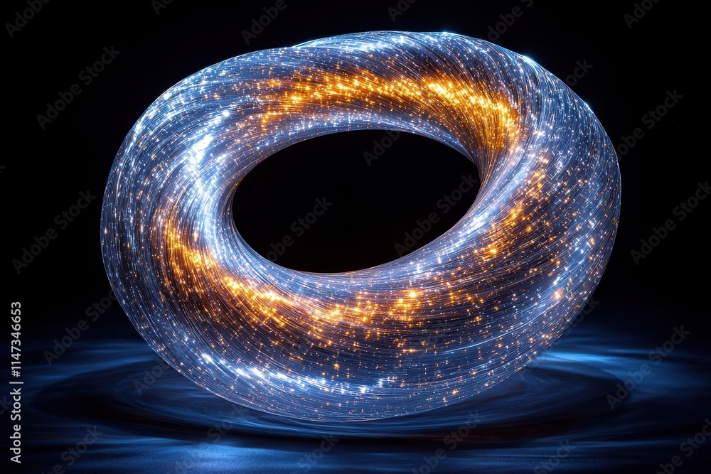 Poster dynamic spiraling light vortex abstract environment digital art motion visualization futuristic conc