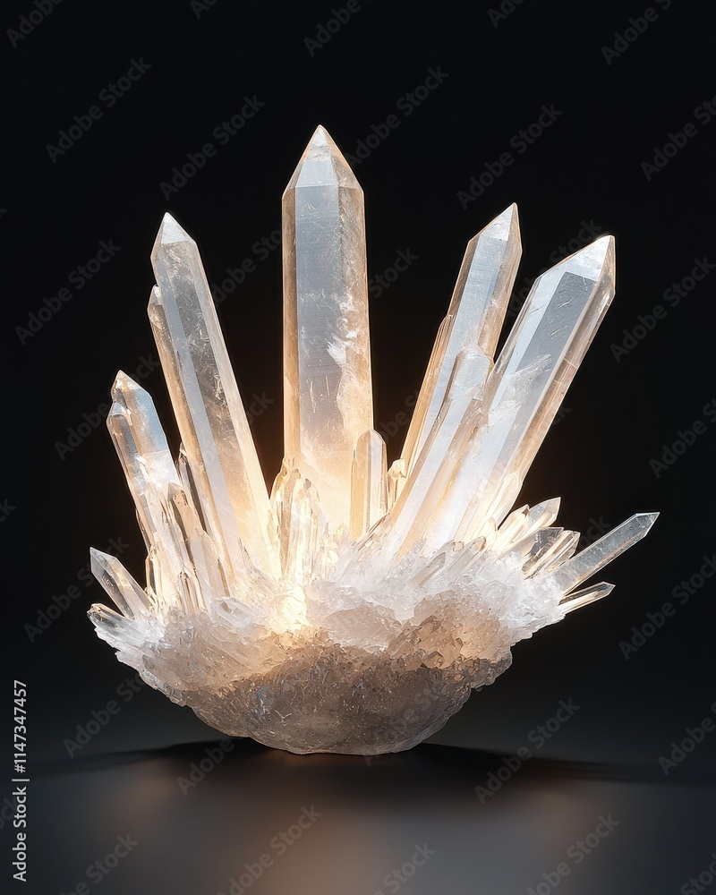 Poster raw kyanite crystal display illuminated setting gemstone art dark background close-up view natural b