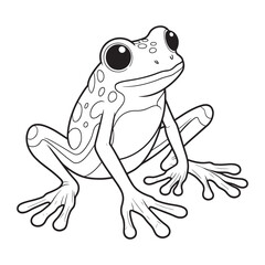 Frog  line art on white backgroun