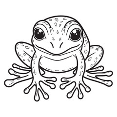 Frog  line art on white backgroun