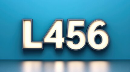 L456 Illuminated Number Sign on Blue Wall