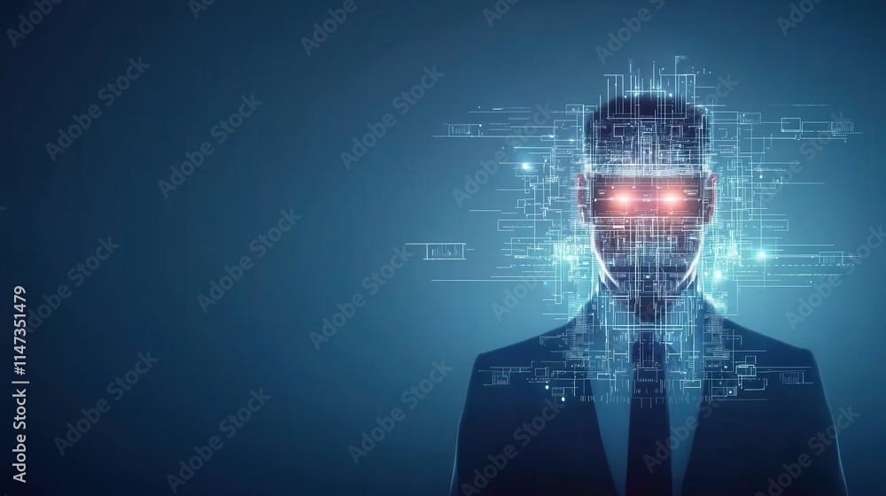 Poster modern identity security concepts exploring sleek technology and personal protection in a digital en