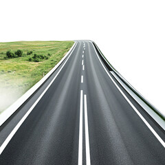 Driving on the highway isolated on transparent background