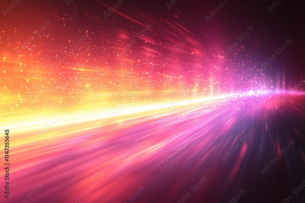 Poster dynamic soft pink and orange light streams in motion abstract background digital art vibrant environ