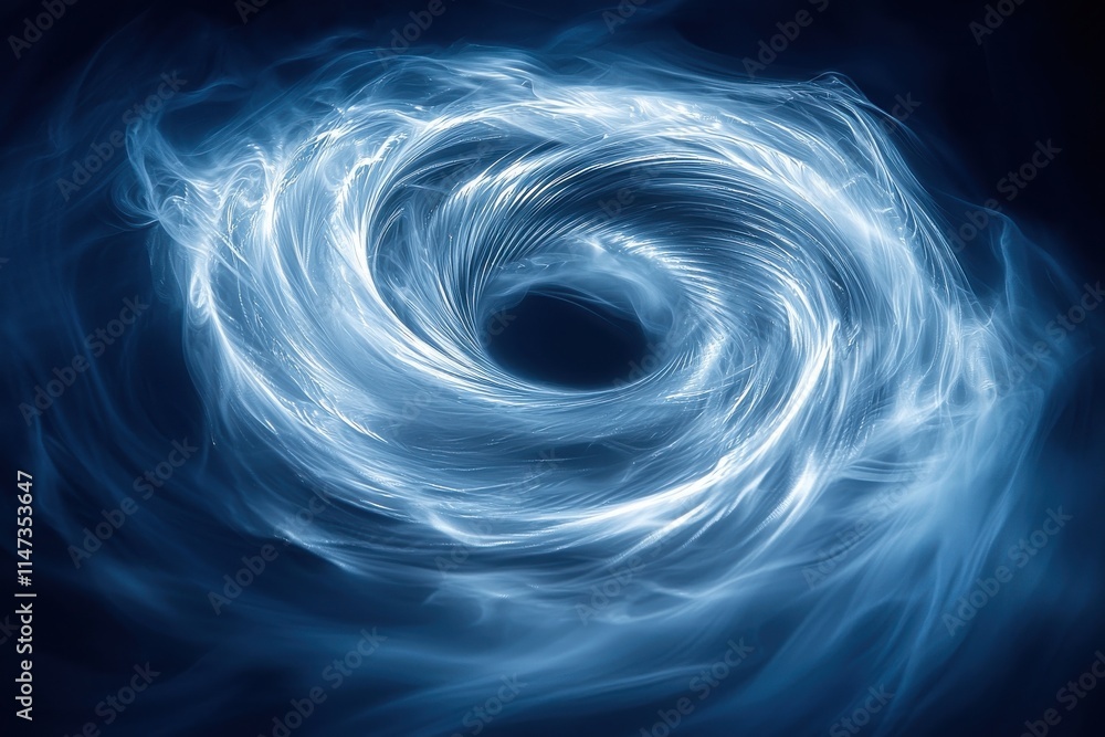 Poster vortex of spiraling light motion abstract concept digital art dark background ethereal viewpoint