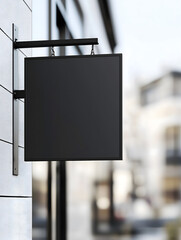 6お店の看板のデザインモックアップ。壁に取り付けられた看板 Gererated AI