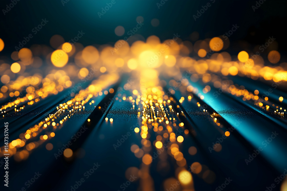 Aufkleber a mesmerizing display of glowing particles creating a vibrant, abstract background with rays of ligh
