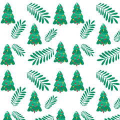 christmas trees seamless pattern