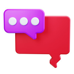 chat 3d render icons