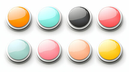 Colorful Buttons Create User Interface Design