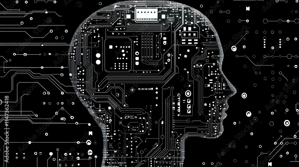Poster circuit board forms head: exploring tech
