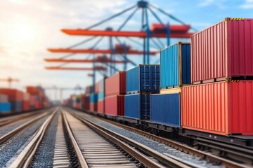 Obraz premium Tracks Leading to an Industrial Logistics Facility