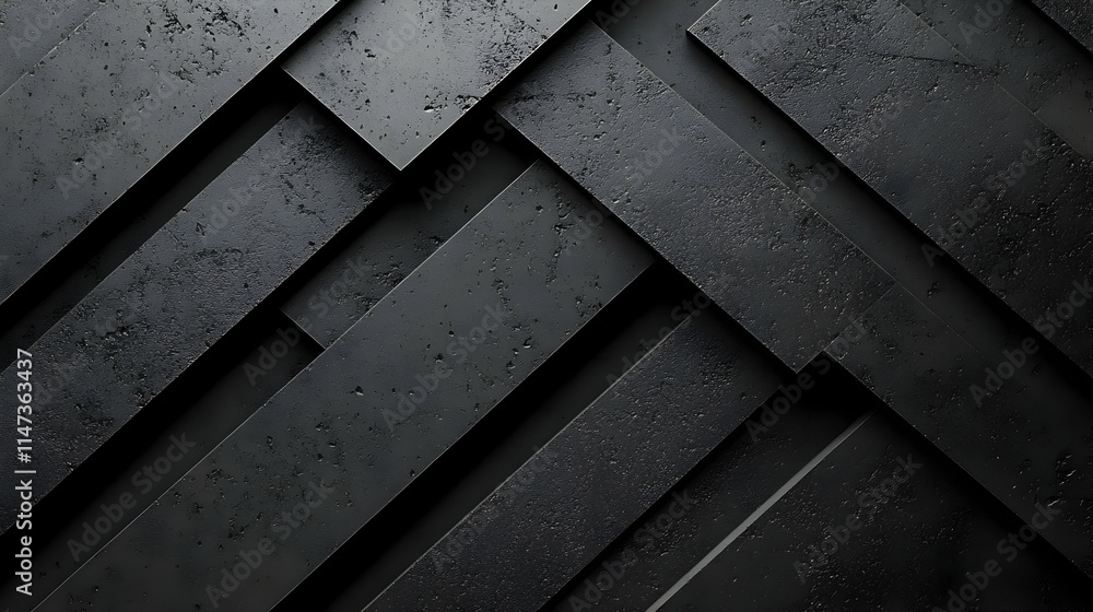 Poster black concrete blocks form diagonal pattern