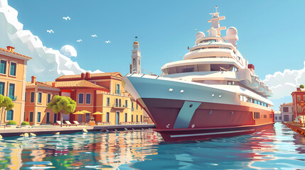 Obraz premium Cruise Ship, Cruise Trip Tips, Travel By Cruise Ship, Generative Ai