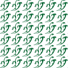 seamless pattern with spirals and leaves