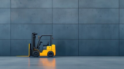 Fototapeta premium EV forklift in a minimalistic charging station design