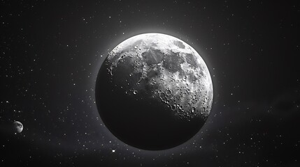 Obraz premium Majestic Moon in the Cosmos: A Celestial Portrait