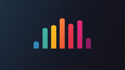 Fototapeta premium Bar Chart Icon. A minimalistic bar chart with bold lines. Finance, logo, progress