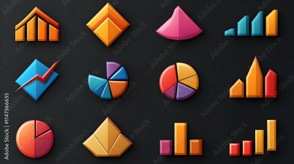Poster data visualization: charts and graphs for business growth and analysis
