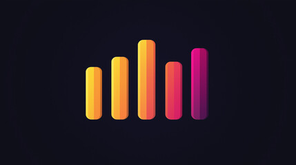 Bar Chart Icon. A minimalistic bar chart with bold lines. Finance, logo, progress
