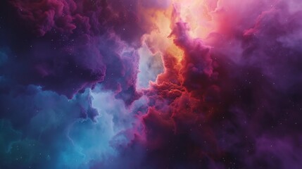 Obraz premium Cosmic Nebula: A Symphony of Purple, Blue, and Red Hues