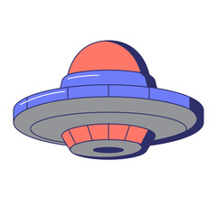Spaceship and ufo illustration