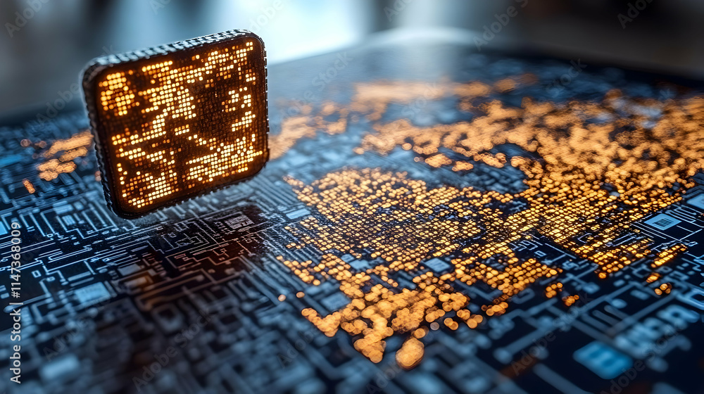 Poster circuit board illuminates with data flow