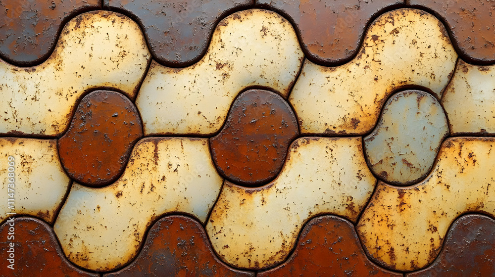 Aufkleber rust texture forms abstract pattern on metal surface seamlessly