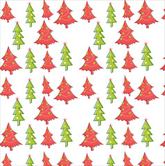 set of christmas trees