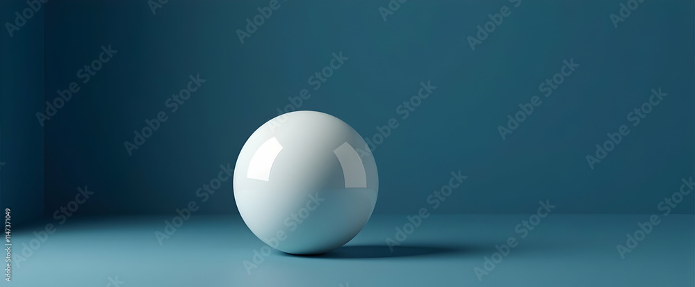Poster a solitary, pale sphere rests on a deep blue backdrop, creating a minimalist yet captivating visual 