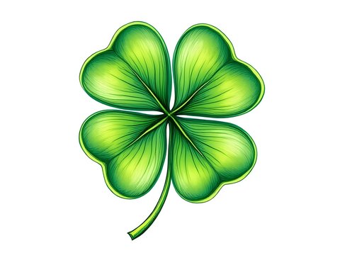four leaf clover shamrock isolated on white