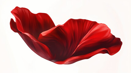 Red rose petal on a white background, isolate. Petal. Illustration