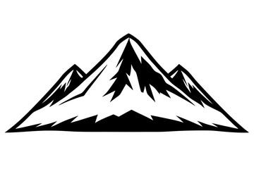 A snowy mountain vector silhouette