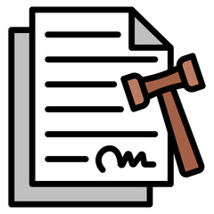 Contract Document Icon Element For Design