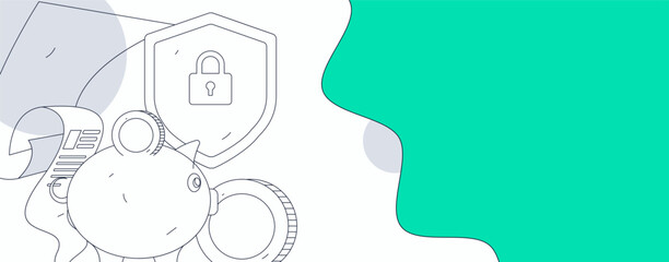 Online shopping payment security character flat vector concept operation hand drawn illustration
