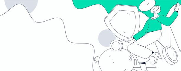 Online shopping payment security character flat vector concept operation hand drawn illustration
