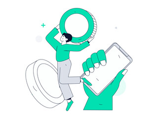 Online shopping payment security character flat vector concept operation hand drawn illustration
