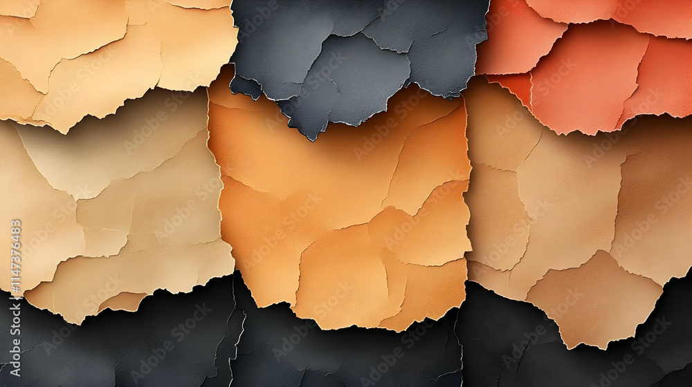 Poster torn paper texture creates abstract design background