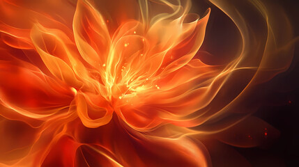 Macro floral abstract background with flame and petal. Petal. Illustration