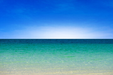 Title	
Nature of the beach and sea Summer with sunshine, sandy beaches, clear blue waters sparkling against the blue sky. On an island with good ecology and environment Background for summer vacation 