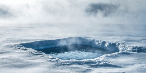 Obraz premium Mystical icy lake with pristine water and misty surroundings