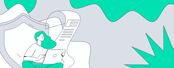 Online shopping payment security character flat vector concept operation hand drawn illustration
