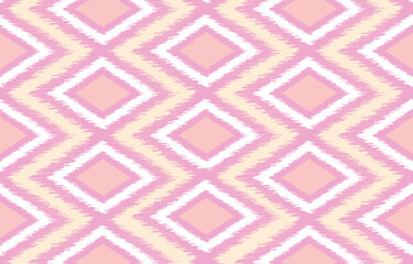 Geometrics Ikat ethnic design.colorful Ikat seamless pattern in tribal, folk embroidery abstract wave art. ornament print. Ikat Design for wallpaper,carpet, clothing, fashion, fabric.	