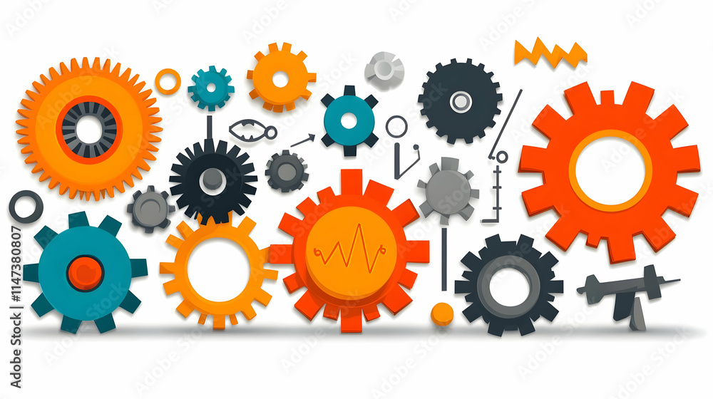 Poster gears rotate and interlock smoothly together