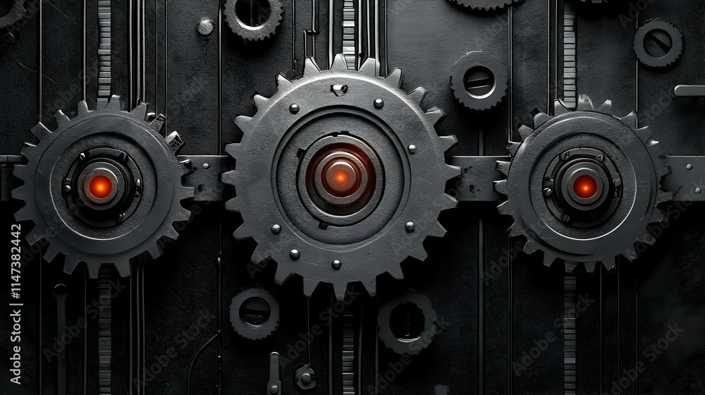 Poster gears rotate powerfully, driving system efficiency and motion seamlessly